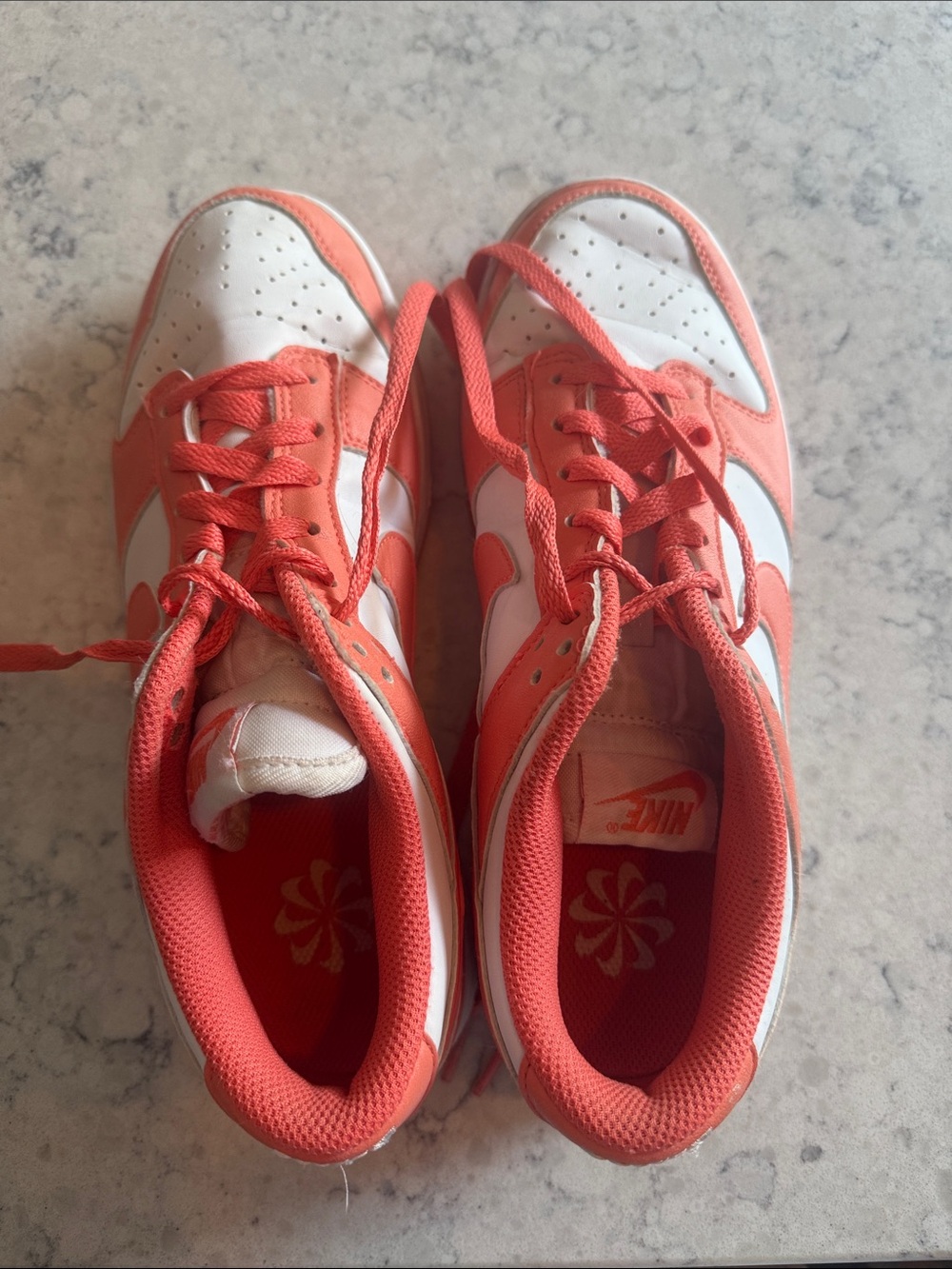 Nike Coral and White Low-Top Sneakers